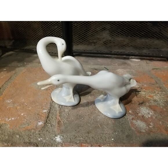 Vintage 1980s Nao Lladro Daisa Porcelain Figurines Long Neck Goose Duck Spain - Picture 2 of 13